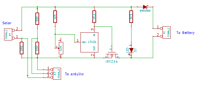 I will use a LT431 with an IRFZ44 to charge only if the voltage is ...